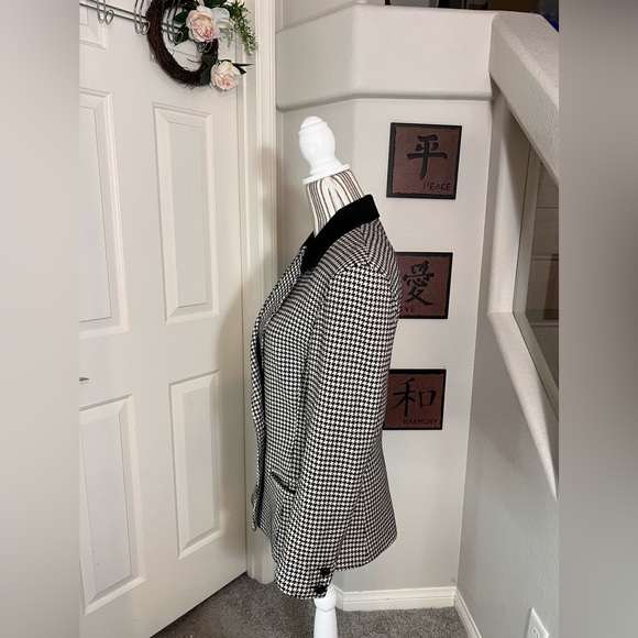Genny Italy $250 Made in Italy Wool Silk Houndstooth Suit Blazer Fit Size Small - Picture 3 of 11
